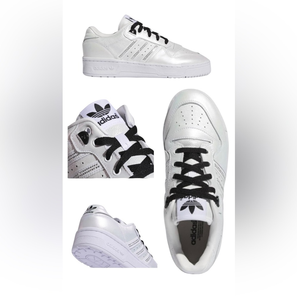 Adidas Rivalry Low Pearl White FV3436 Women Size 8.5 White Black Sneakers
